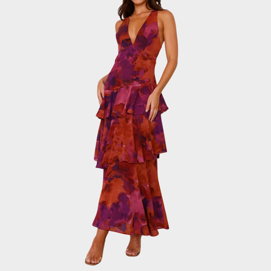 Women’s Halter Neck Chiffon Dress – Sleeveless Ruffled Hem Lightweight Fit – Beach and Holiday Style – Multiple Colours