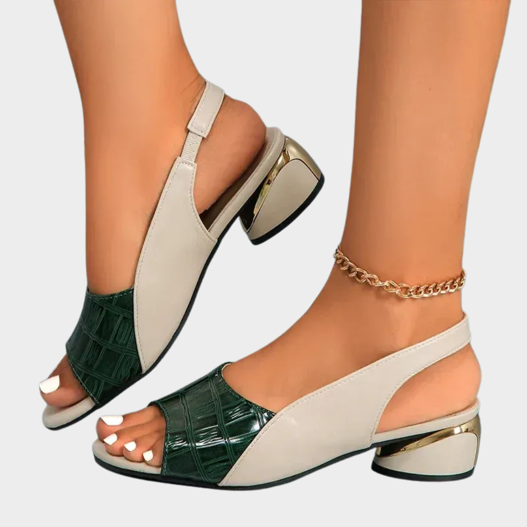 Women’s Mid Heel Sandals – Chunky Open Toe Design – Dress Pumps – Classic Style – Multiple Colours