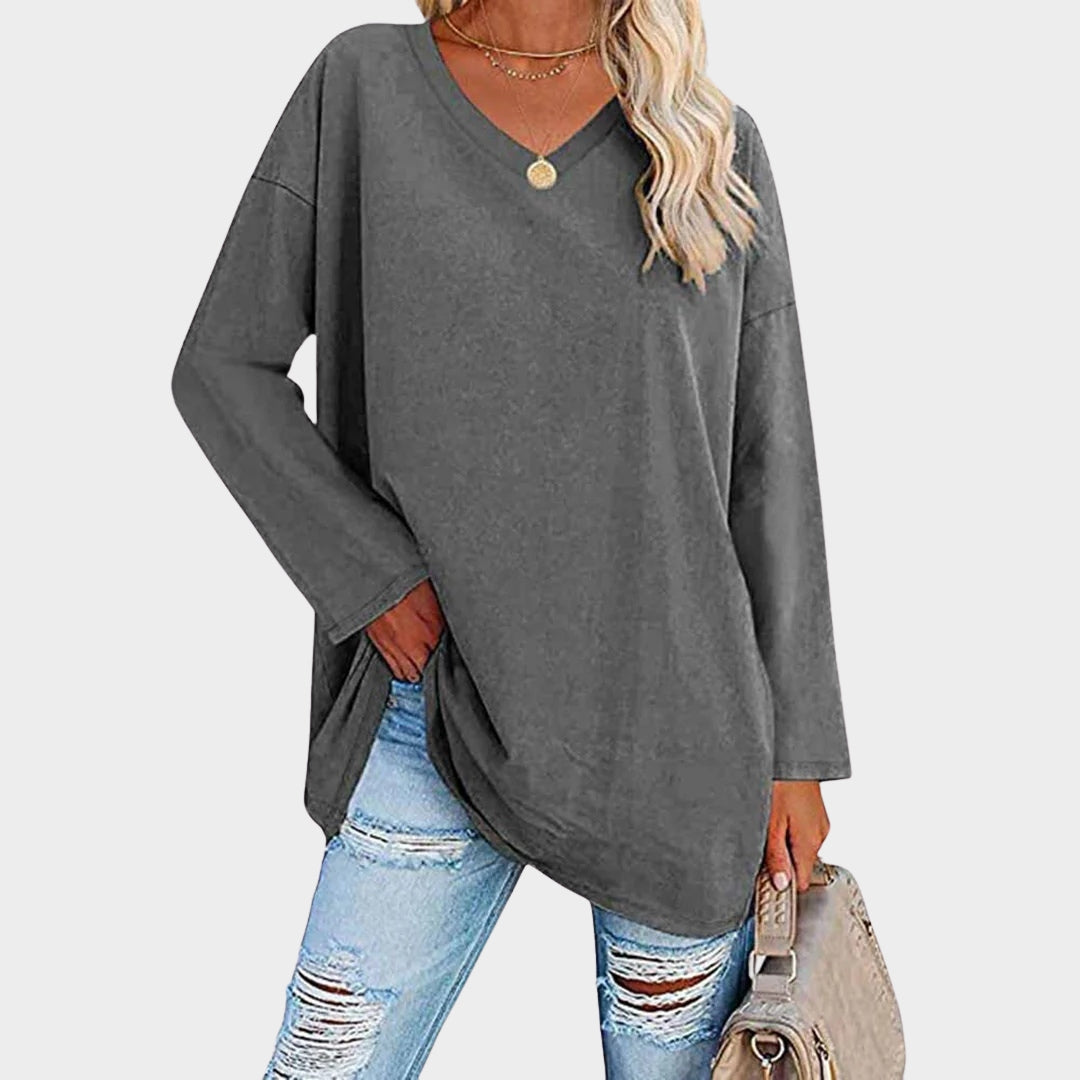 Women - Elegant Long Sleeve Blouse - Loose Fit - Soft & Comfortable - Multiple Colours
