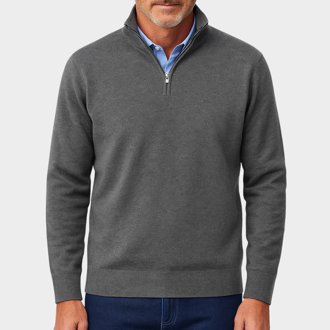 Men Classic Quarter Zip Lightweight Knit Sweater – Slim Fit Breathable Pullover – Soft Knit Texture – Multiple Colours