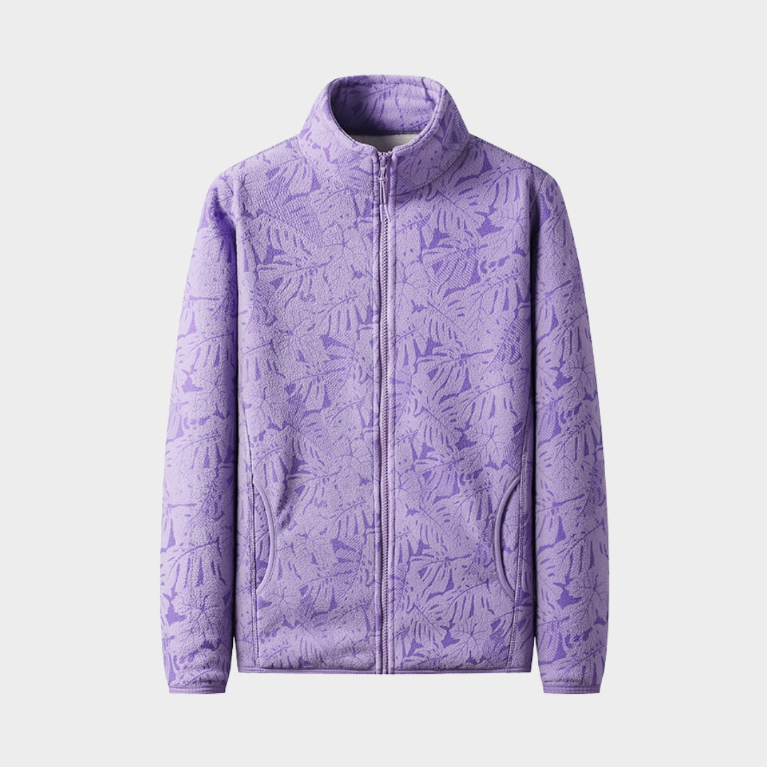 Women's Brushed Fleece Jacket – Print Design, Thick Warm Vest, Sports Coat, Grass Green, Peacock Green, Rose Red, and More