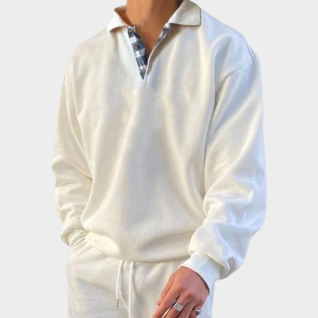 Men’s Plaid Pullover Sweatshirt – Long Sleeve Casual Fit – Soft Cotton Blend – Multiple Colours