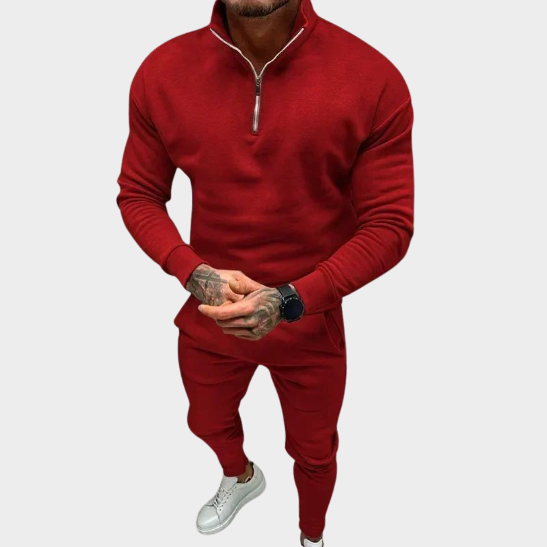 Men’s Sweatshirt & Joggers Set – Half-Zip – Soft & Warm – Relaxed Fit – Multiple Colours