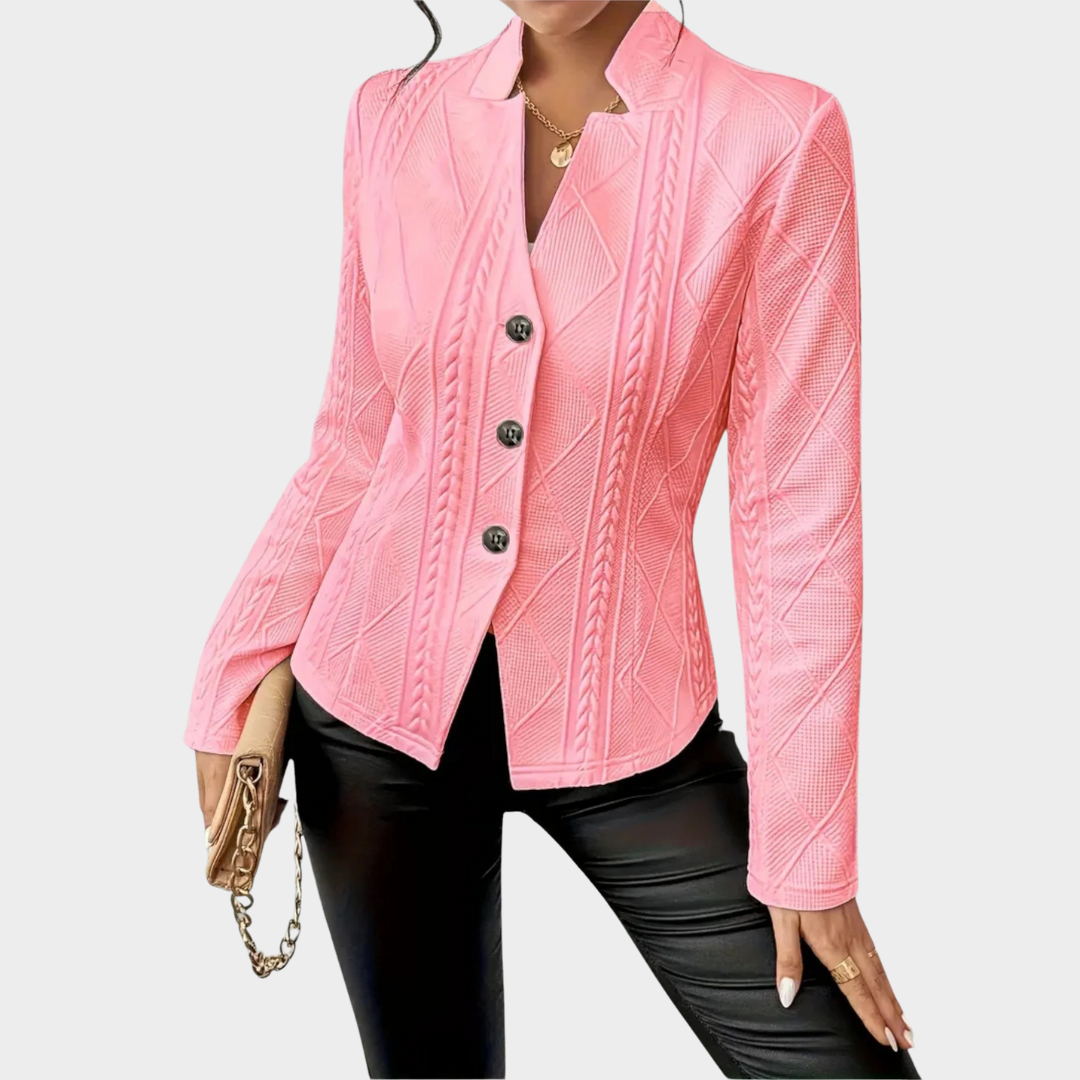 Women’s Knit Jacket – Structured Fit – Button Front – Cable Stitch Detail – Soft Textured Blend – Multiple Colours