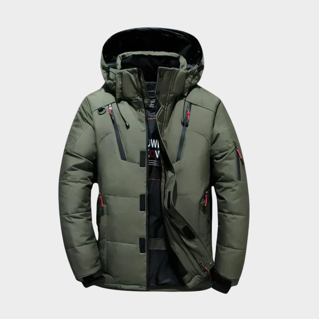 Men’s Hooded Down Jacket – Thickened Lightweight Parka Coat with Duck Down Filling for Outdoor Activities – Multiple Colours