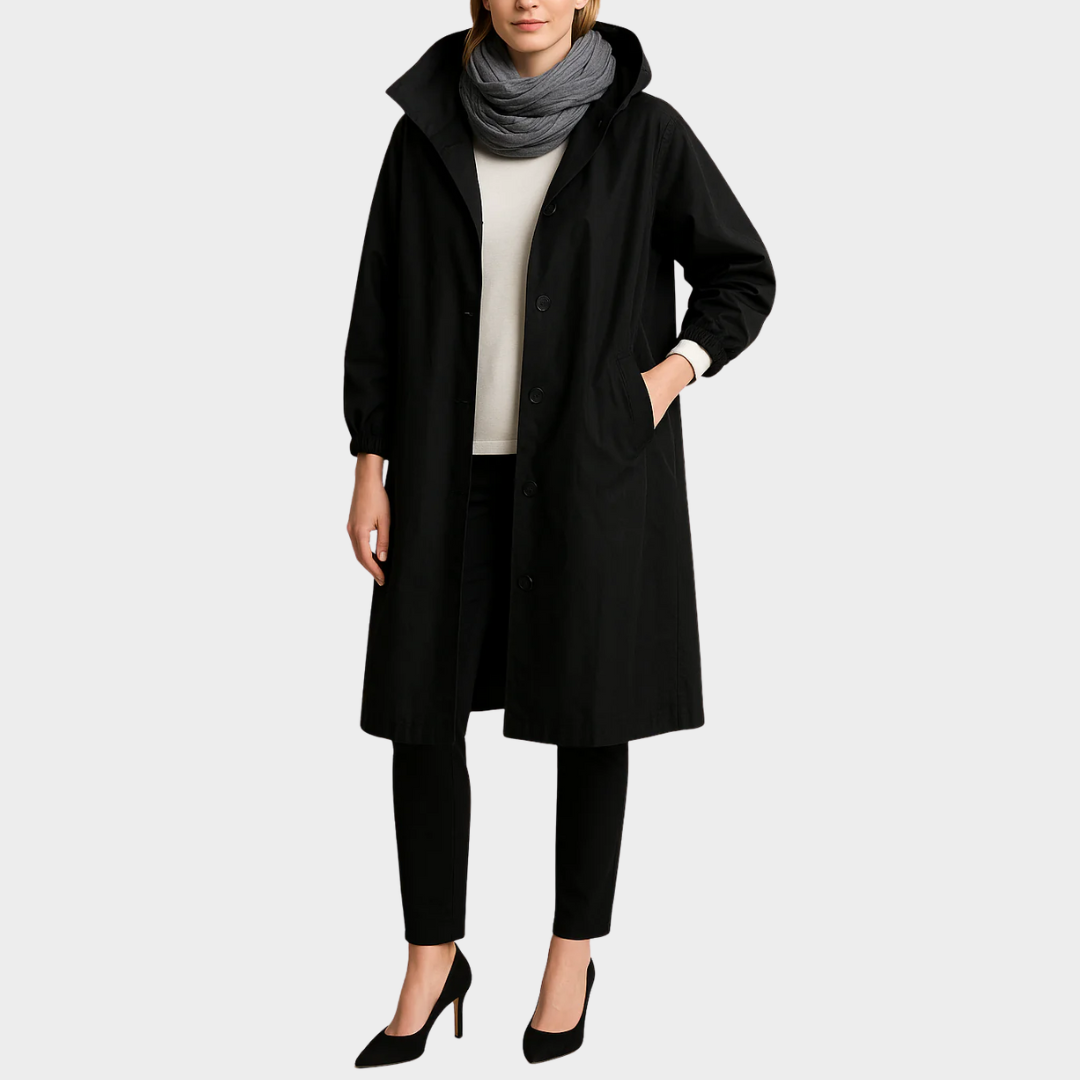 Women Loose Long Trench Coat – Oversized Buttoned Lapel Overcoat with Pockets – Comfortable Casual Outerwear – Multiple Colours