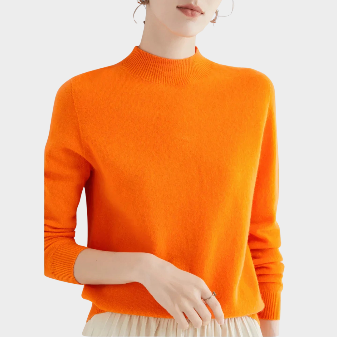 Women's Merino Wool Sweater – 100% Cashmere – Turtleneck – Long Sleeve – Warm & Soft Knit Pullover – Multiple Colours