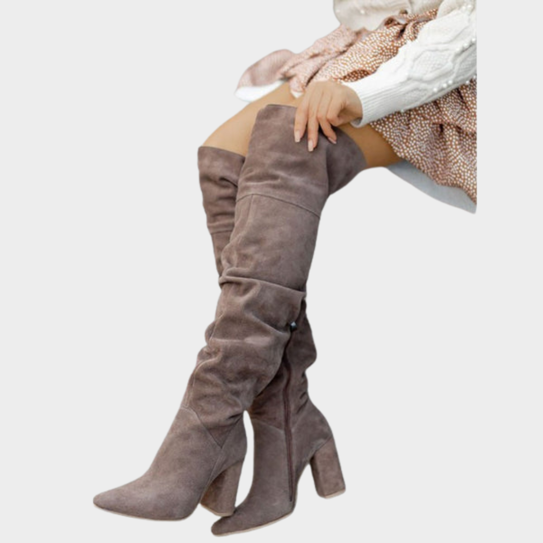 Women's Over The Knee Boots – High Heel Long Boots – Side Zipper & Pointed Toe – Multiple Colours