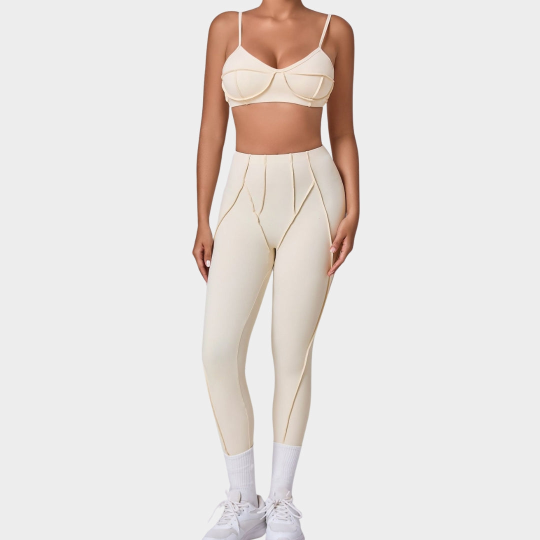 Women's Seamless Yoga Set - High-Waist Butt-Lifting Leggings & Backless Sports Bra - Stretch & Breathable Gym Outfit - Multiple Colours