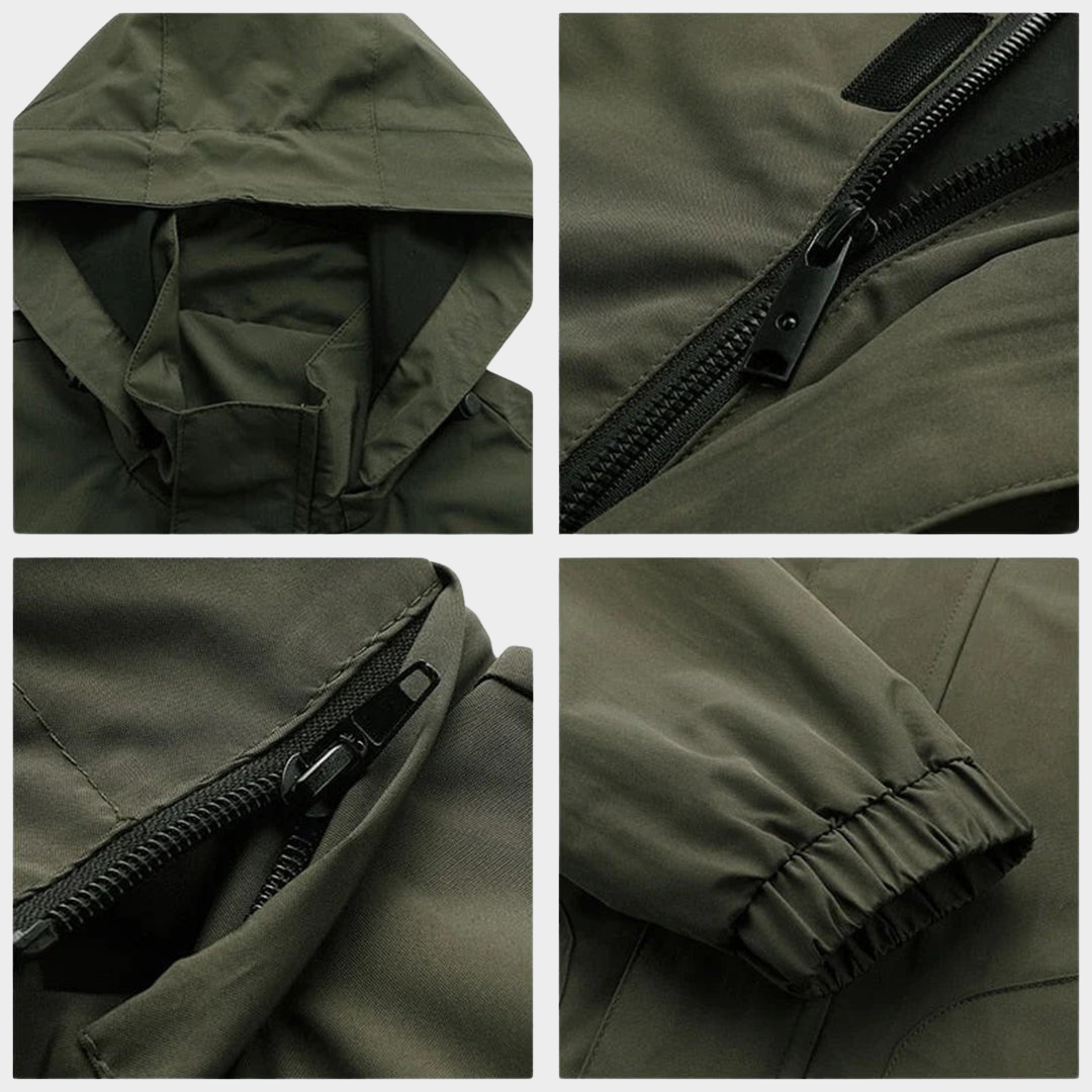 Men's Outdoor Waterproof Jacket - Hooded Casual Coat - Lightweight Nylon - Multiple Colours