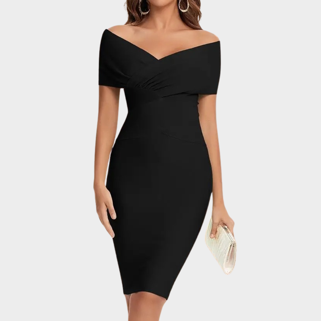 Women's Bodycon Party Dress – Off Shoulder – V-Neck – Bandage Fit – Cocktail Style – Multiple Colours
