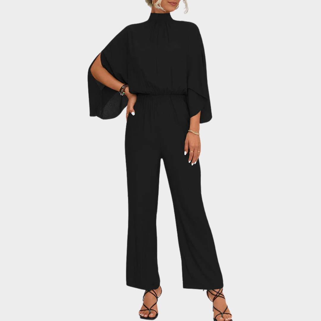 Women's Long Sleeve Jumpsuit – Waist Tie – Wide Leg Fit – Elegant Casual One-Piece – Multiple Colours