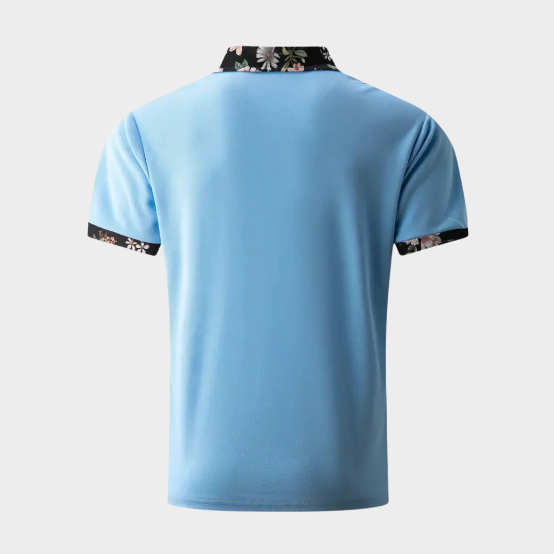 Men’s Short Sleeve Polo Shirt – Solid Colour Classic Pullover with Mosaic Design – Breathable and Comfortable Fit – Multiple Colours