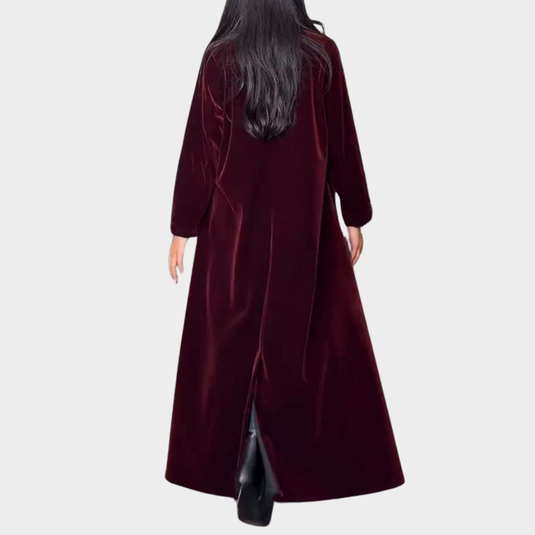 Women’s Long Trench Coat – Lapel Collar – Single Button – Elegant Modest Fit – Multiple Colours