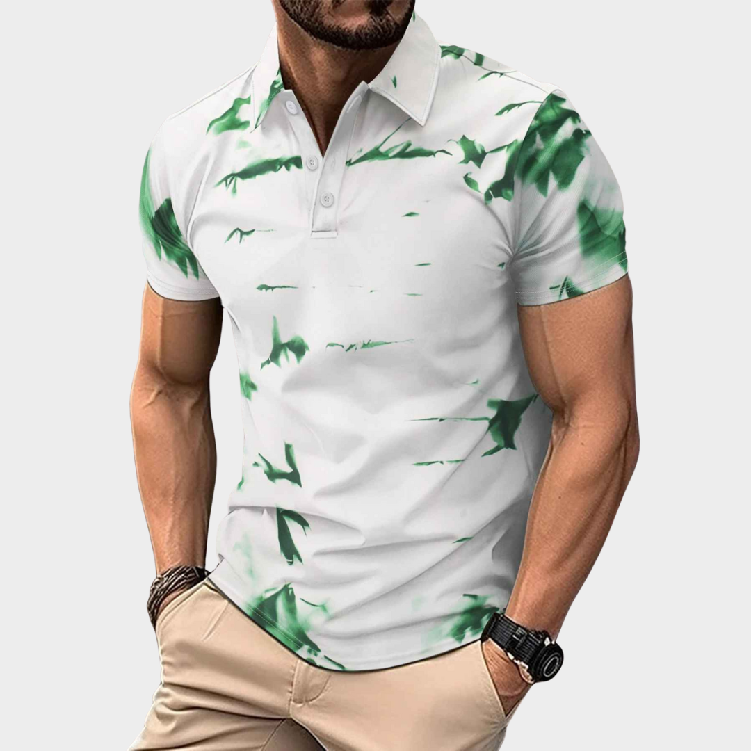 Men's Polo Shirt – Digital Print – Short Sleeve – Lapel Collar – Cotton Blend – Multiple Colours