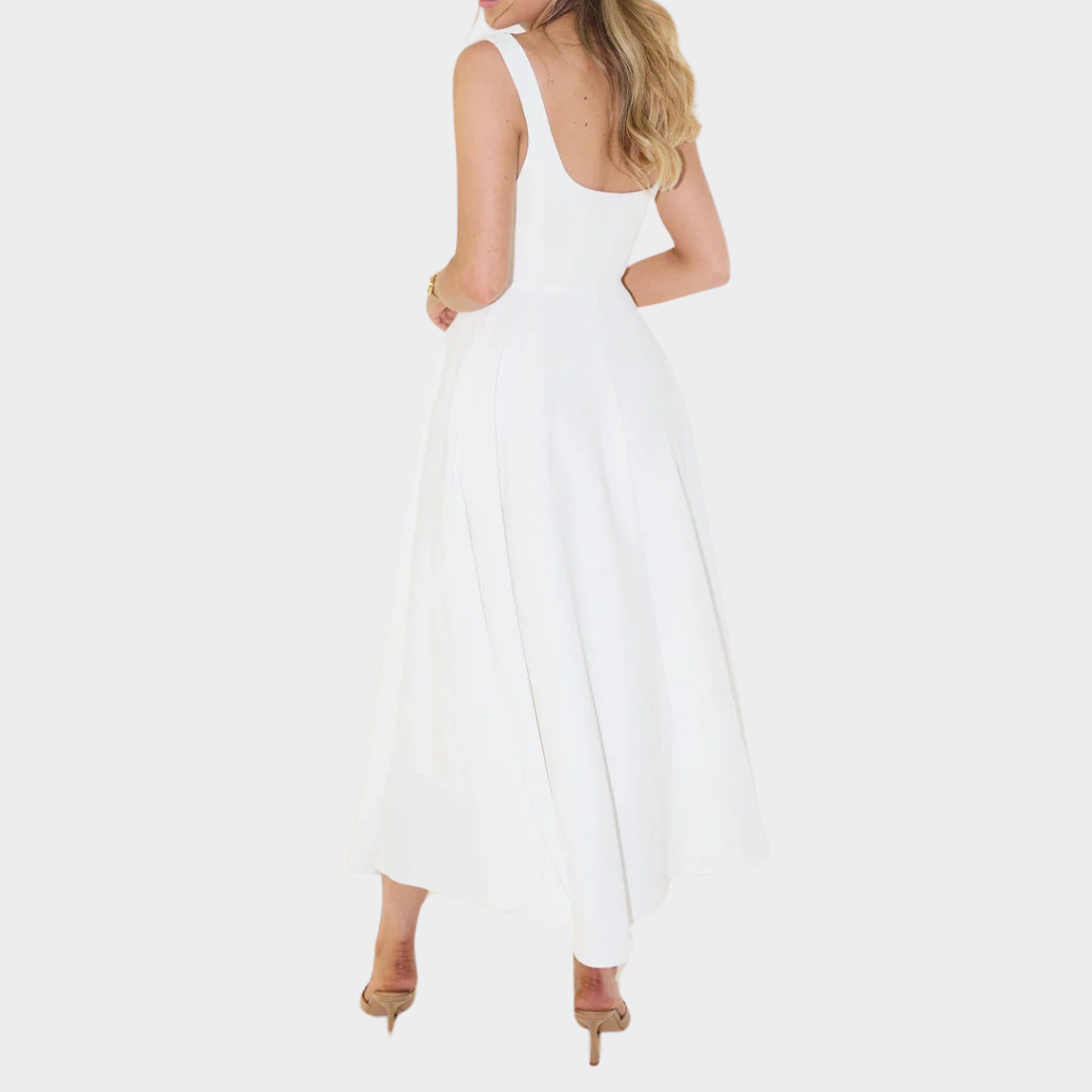 Women’s Midi Dress – Flattering Fit with Cinched Waist – Lightweight Fabric – Feminine Silhouette for Casual to Formal Wear – Multiple Colours