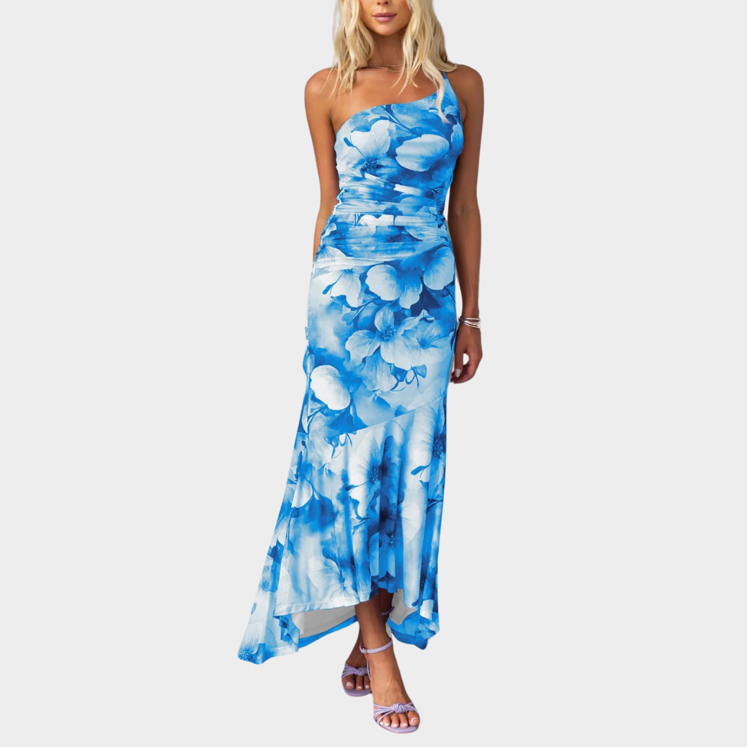 Women's Bohemian Maxi Dress – Floral Print Sleeveless Dress – Ruffle Corset Style – Elegant Fit – Multiple Colours