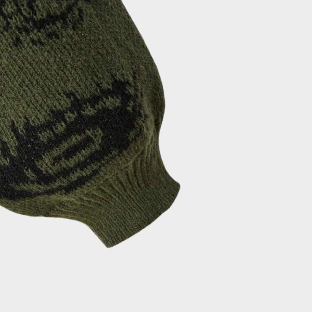 Women's Knitted Sweater - Long Sleeve Pullovers – Vintage Winter Tops in Dark Grey, Green, and More