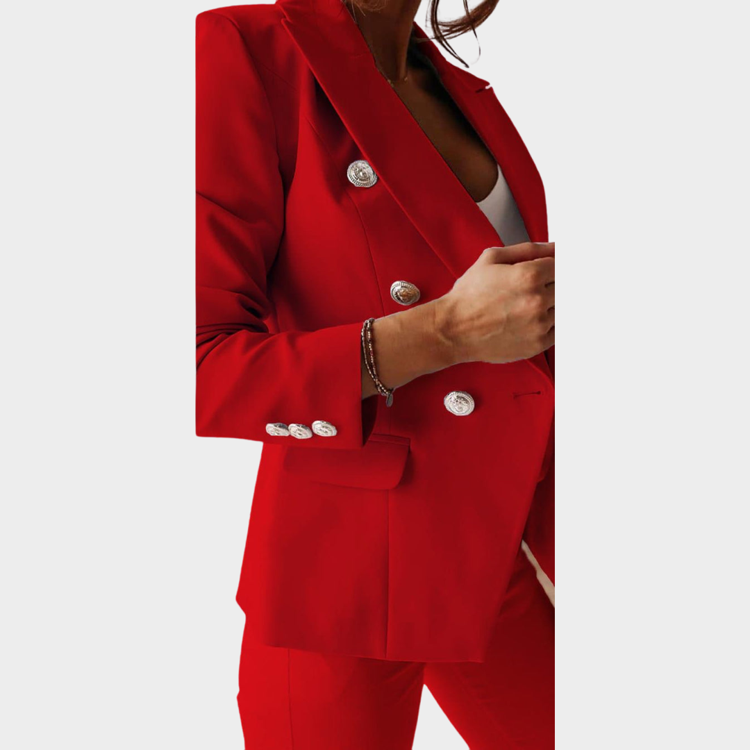Women's Formal Blazer & Trouser Set – Tailored Fit – Elegant Business Wear – Classic Design – Multiple Colours