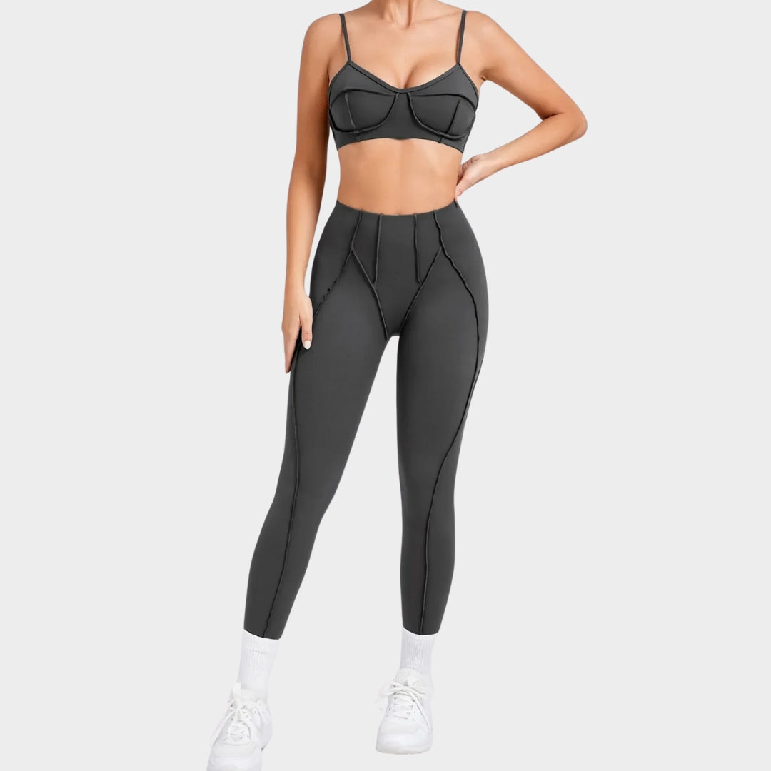 Women's Seamless Yoga Set - High-Waist Butt-Lifting Leggings & Backless Sports Bra - Stretch & Breathable Gym Outfit - Multiple Colours