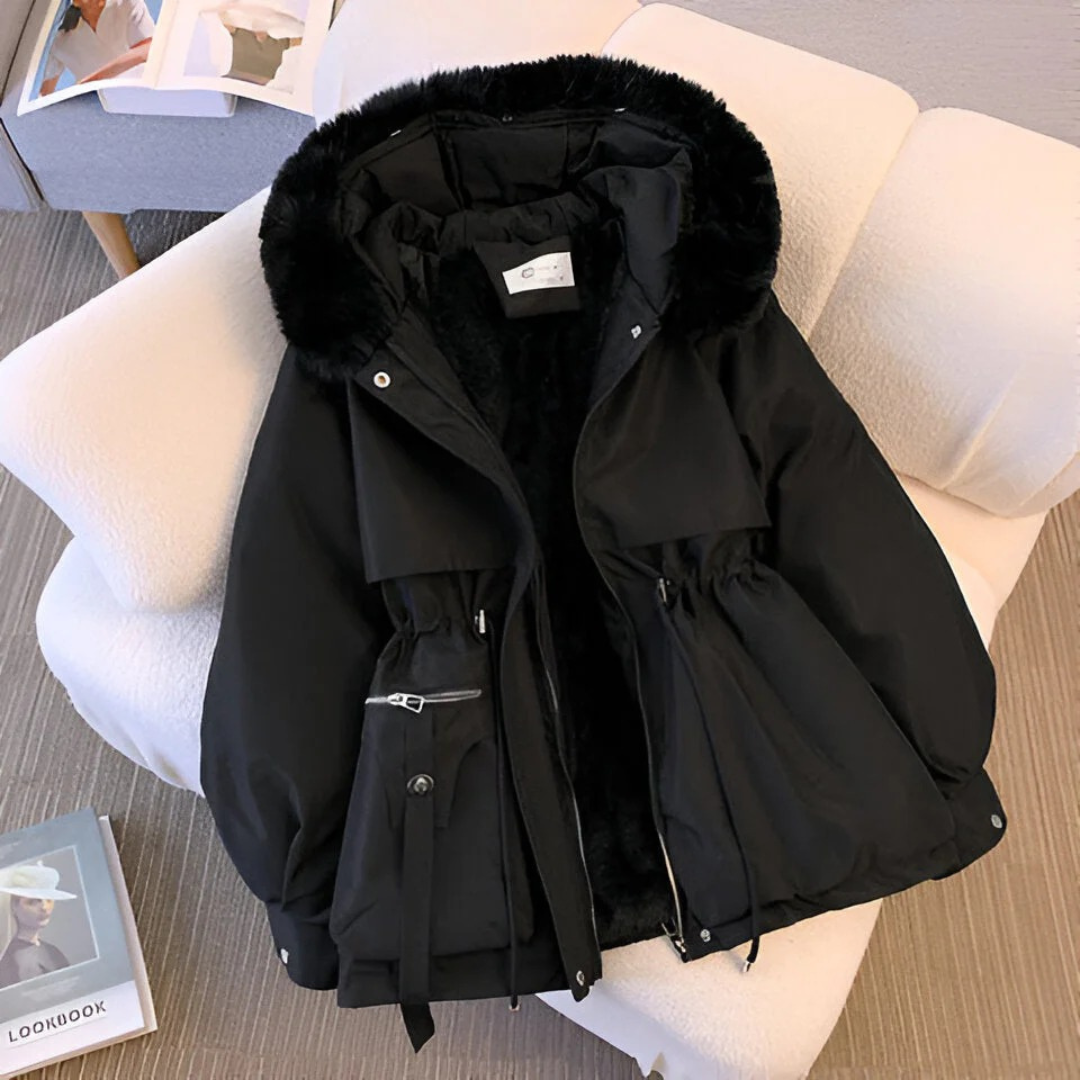 Women Parka Coat – Long Hooded Jacket with Big Fur Collar – Warm Wool Liner – Padded Snow Wear Outerwear – Multiple Colours