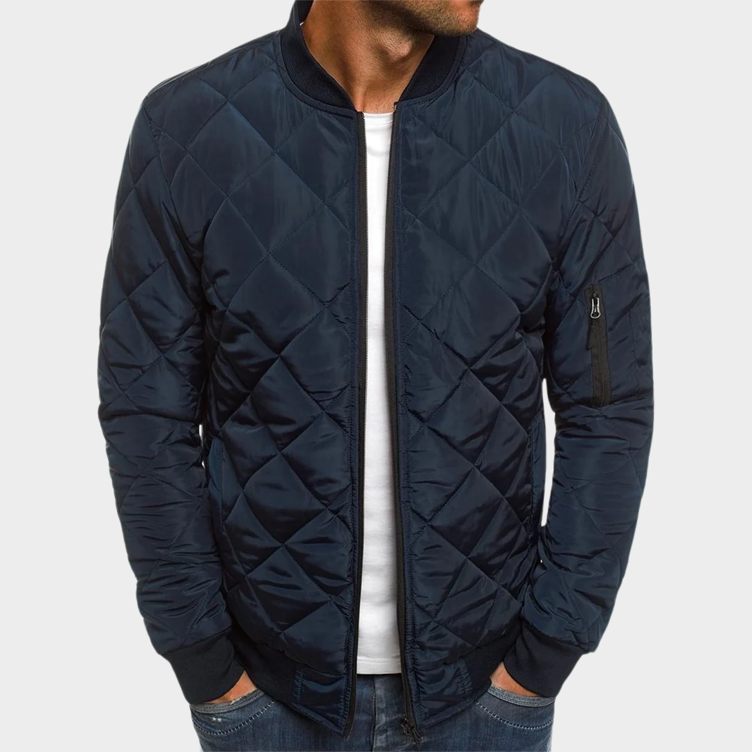 Men's Puffer Jacket – Plaid Cotton-Padded Coat – Warm Insulated Outerwear – Comfortable Fit – Multiple Colours
