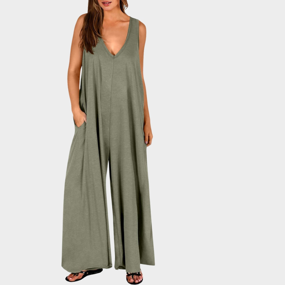 Summer Fresh Casual Jumpsuit for Women – Relaxed Fit, Wide-Leg, Multiple Colors