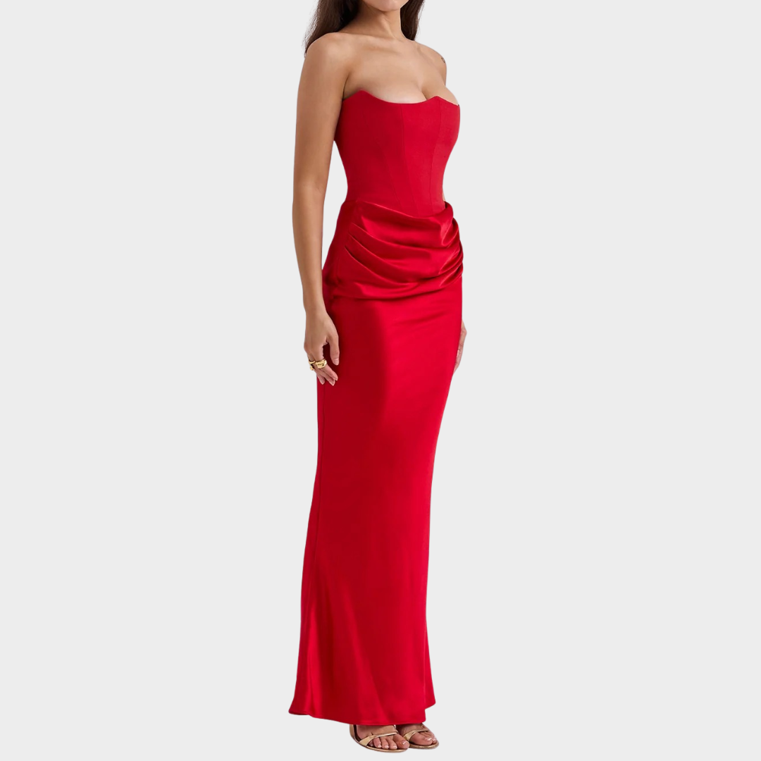 Women’s Long Dress – Strapless Patchwork Design – Sleeveless Backless Slim Fit – Mermaid Evening Gown – Multiple Colours