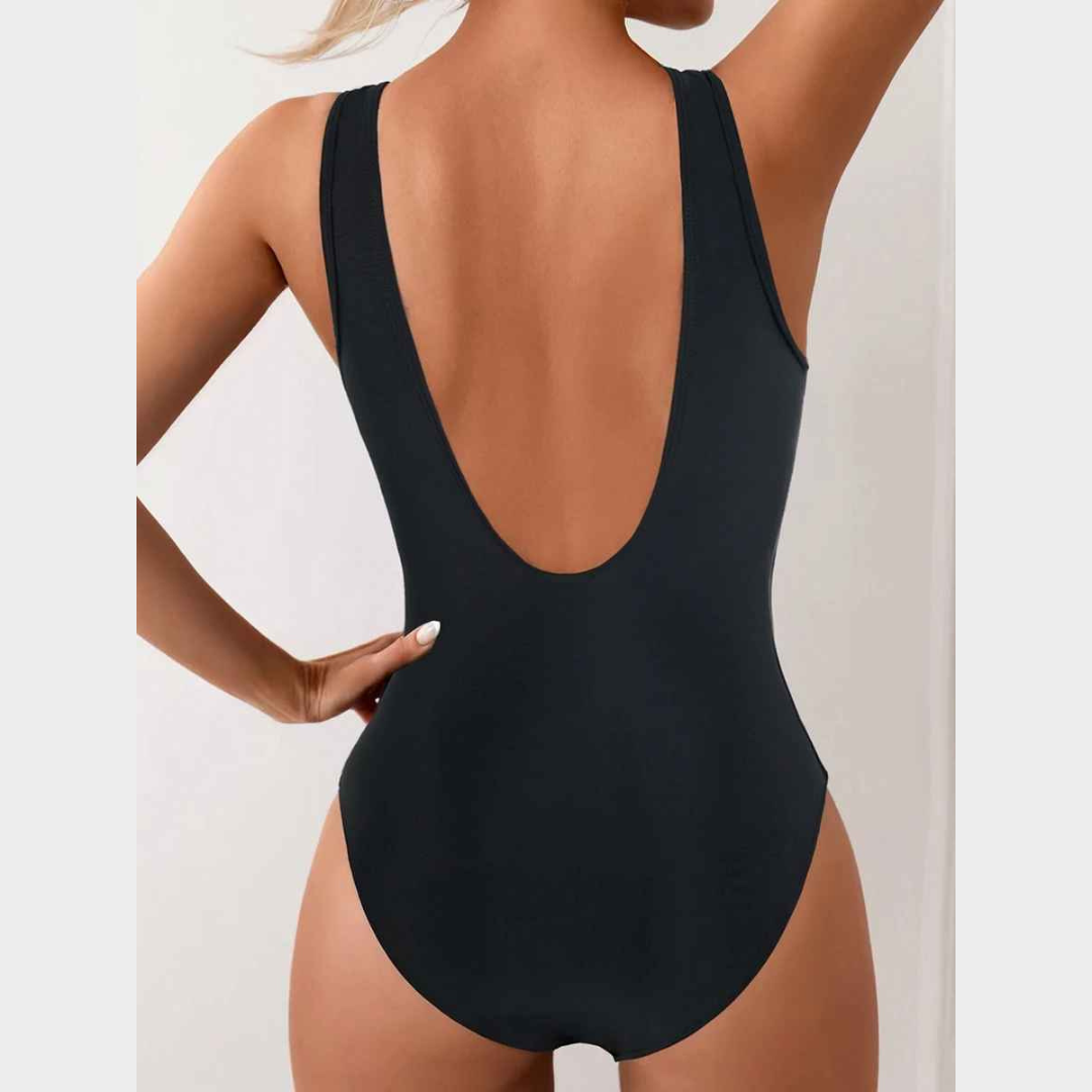 Women One-Piece Swimsuit – Slim Fit Mesh Backless Design – Soft Stretch Fabric – Multiple Colours