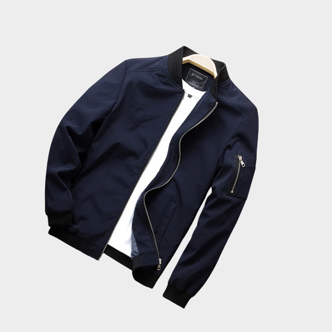 Men’s Bomber Jacket – Slim Fit – Lightweight Windbreaker – Zip Closure – Multiple Colours