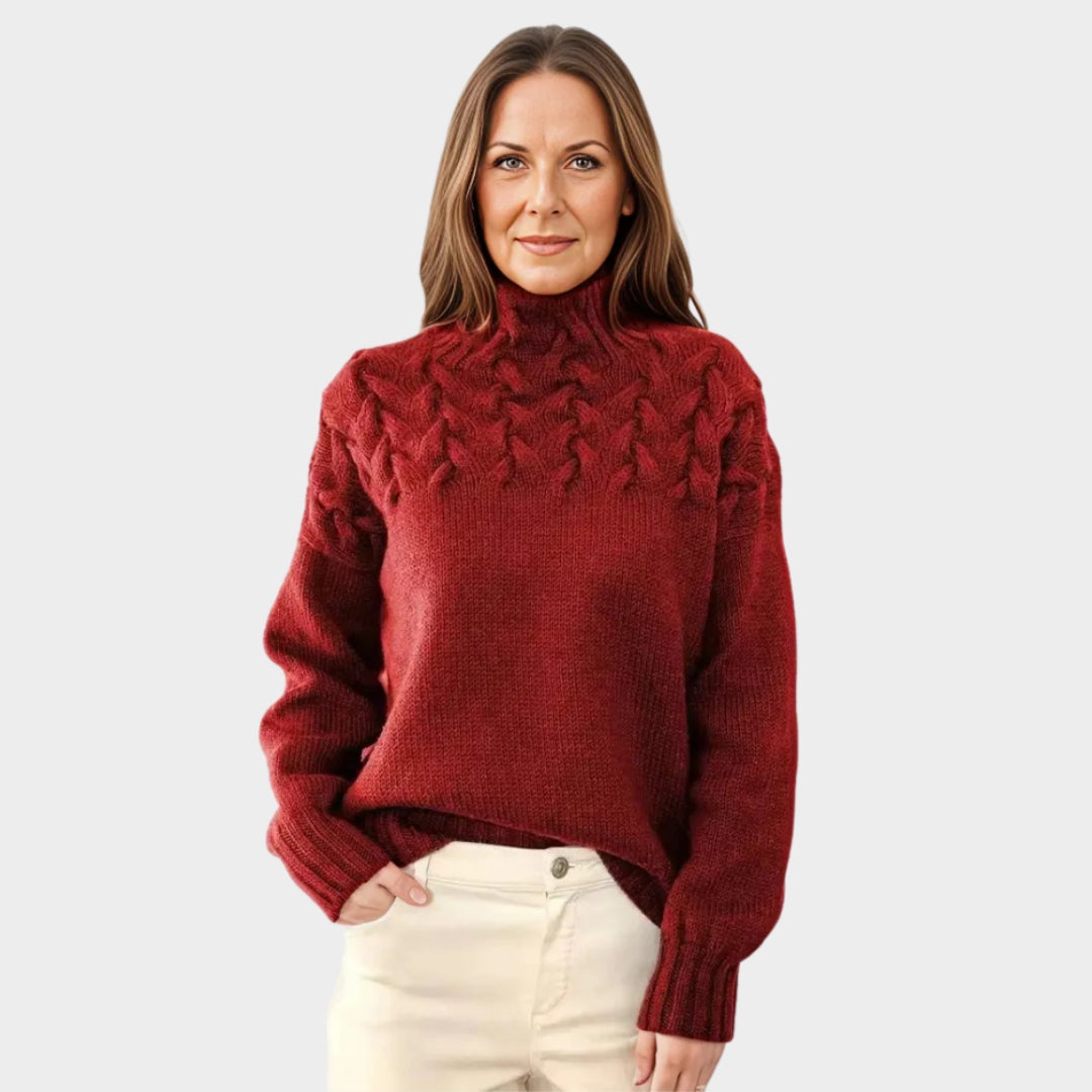 Thick Women’s Turtleneck Sweater Oversized Knit Jumper Relaxed Fit - Red, Dark Pink, Pink, and More