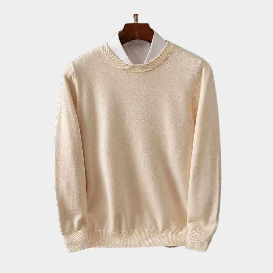 Cashmere Men’s Sweater – Soft O-Neck Knit, Long Sleeve Wool Pullover, Multiple Colors