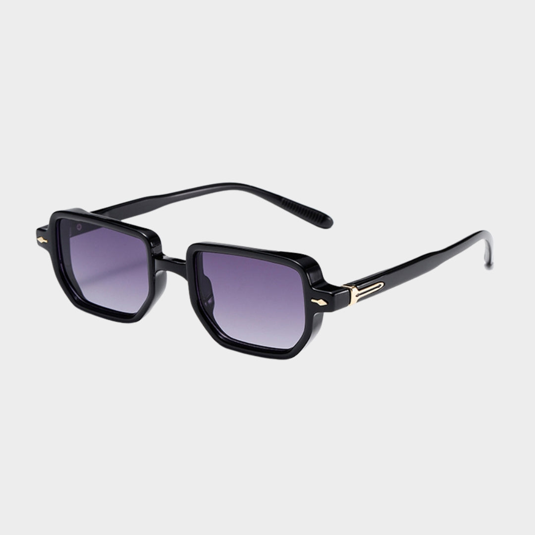 Retro Rectangular Rivets Men Punk Gradient Sunglasses - UV400 Shades in Multiple Colors