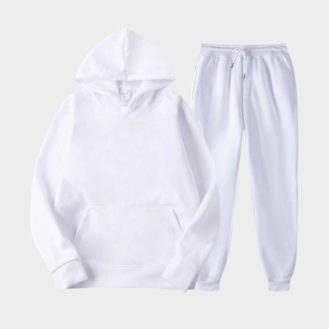 Women's Hoodie and Sweatpants Set - Hooded Sweatshirt and Joggers for Autumn and Winter, Soft and Cozy (Pink, White, and More)