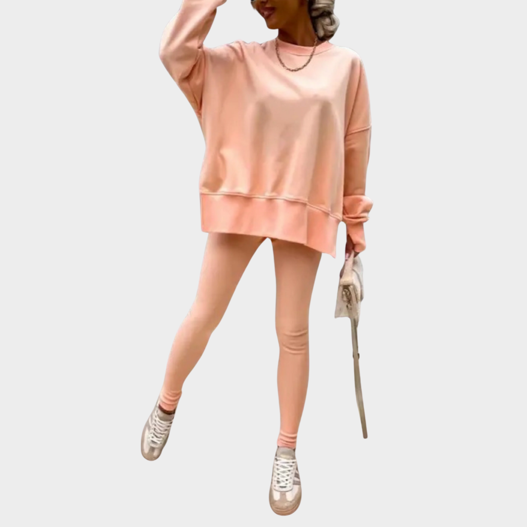 Women Casual Two-Piece Tracksuit – Long Sleeve Sweatshirt and Pants Set – Relaxed Fit Comfort – Multiple Colours
