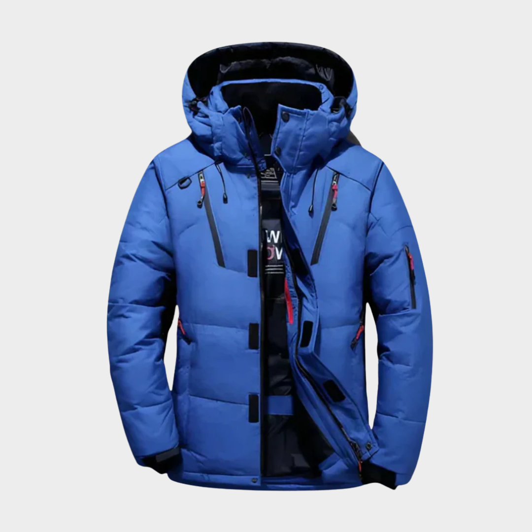 Men’s Hooded Down Jacket – Thickened Lightweight Parka Coat with Duck Down Filling for Outdoor Activities – Multiple Colours