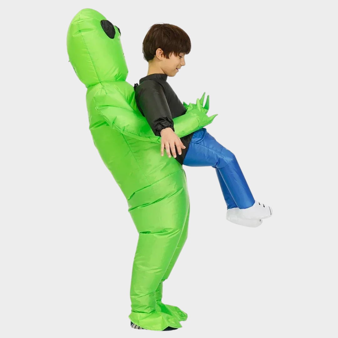 Alien Halloween Costume – Unisex Inflatable Cosplay Outfit for Adults & Kids – Funny Party Costume Suit – Green