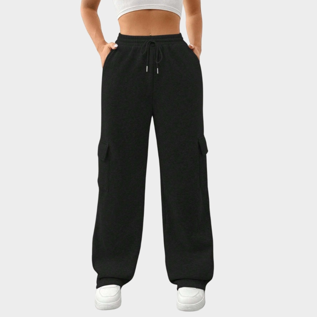 Women’s Wide Leg Jogging Pants - Autumn Winter Fashion with Side Pockets, Versatile Sports Trousers, Grey, Black, Blue and more