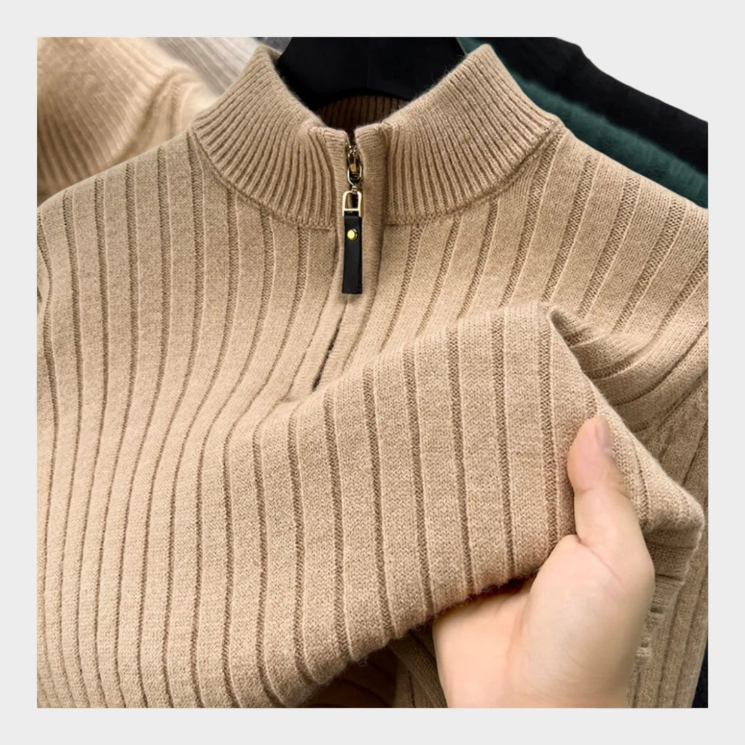 Winter Men's Slim Fit Turtleneck Sweater – Casual Knitted Tops in Beige, Black, and More