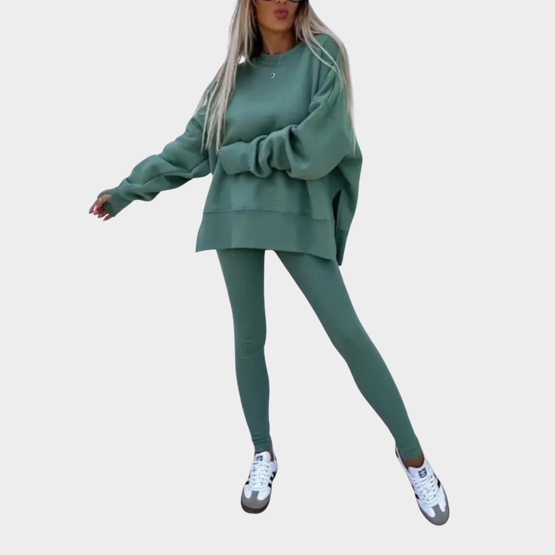 Women Casual Two-Piece Tracksuit – Long Sleeve Sweatshirt and Pants Set – Relaxed Fit Comfort – Multiple Colours