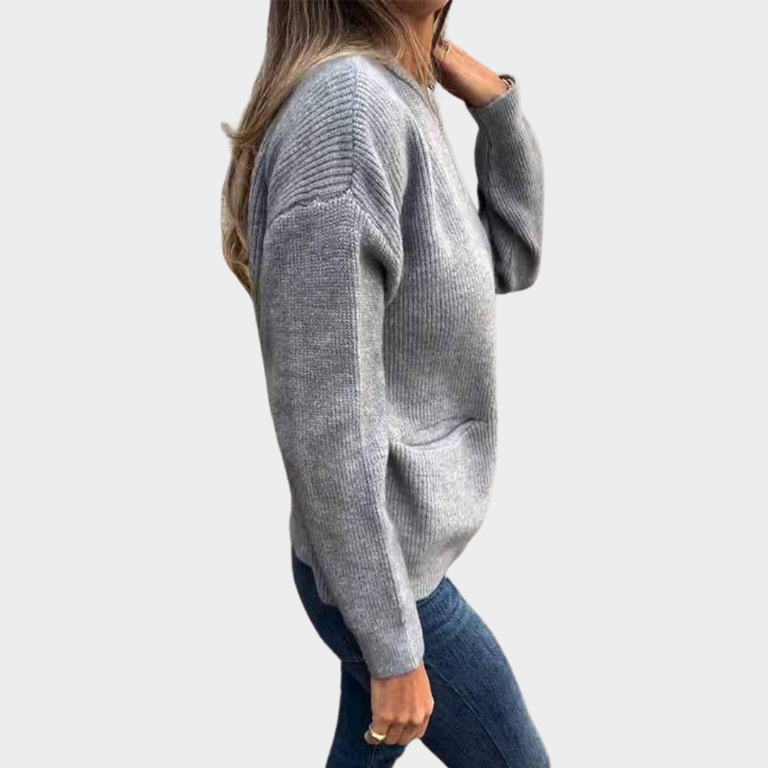Women's Long Sleeve Knitted Cardigan – Casual Outerwear – Pockets – Multiple Colours