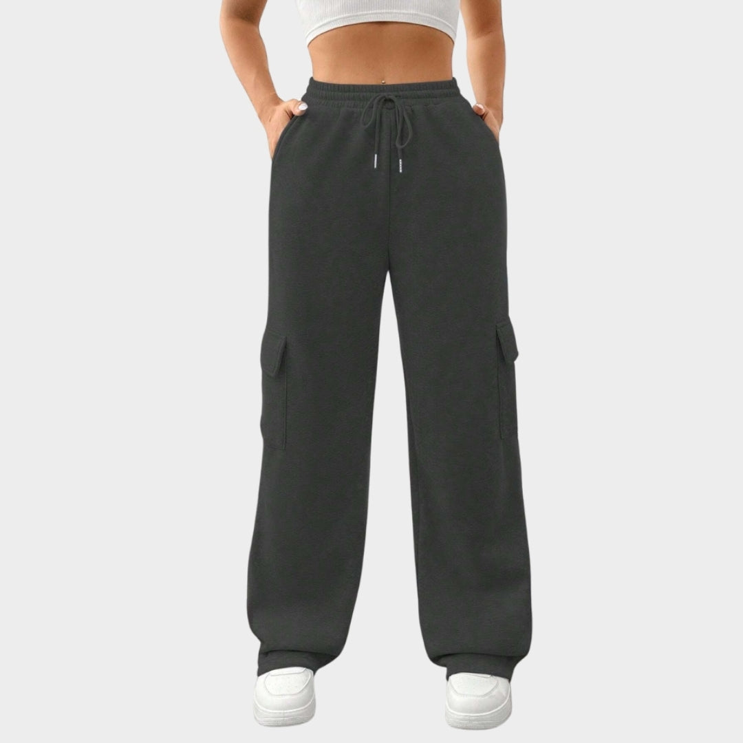 Women’s Wide Leg Jogging Pants - Autumn Winter Fashion with Side Pockets, Versatile Sports Trousers, Grey, Black, Blue and more