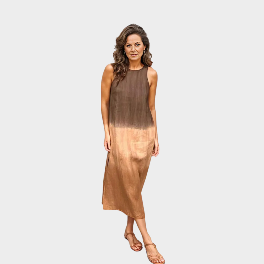 Women's Sleeveless Tie-Dye Dress – Loose Fit - Summer Split Dress - Multiple Colours