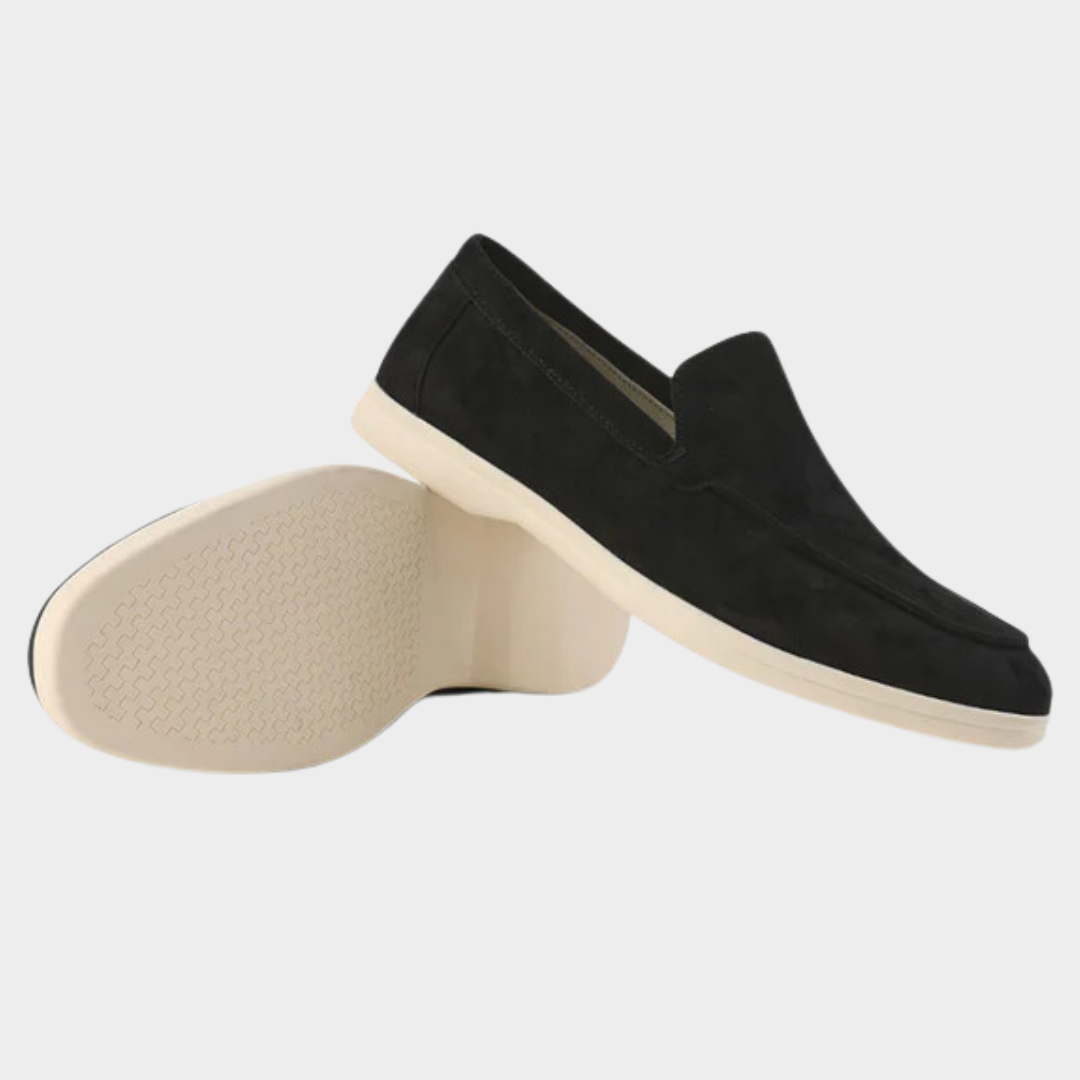 Old Money Suede Loafers for Men – Classic Slip-On Shoes, Black, Marine Blue, Fog Blue, Light Grey and More