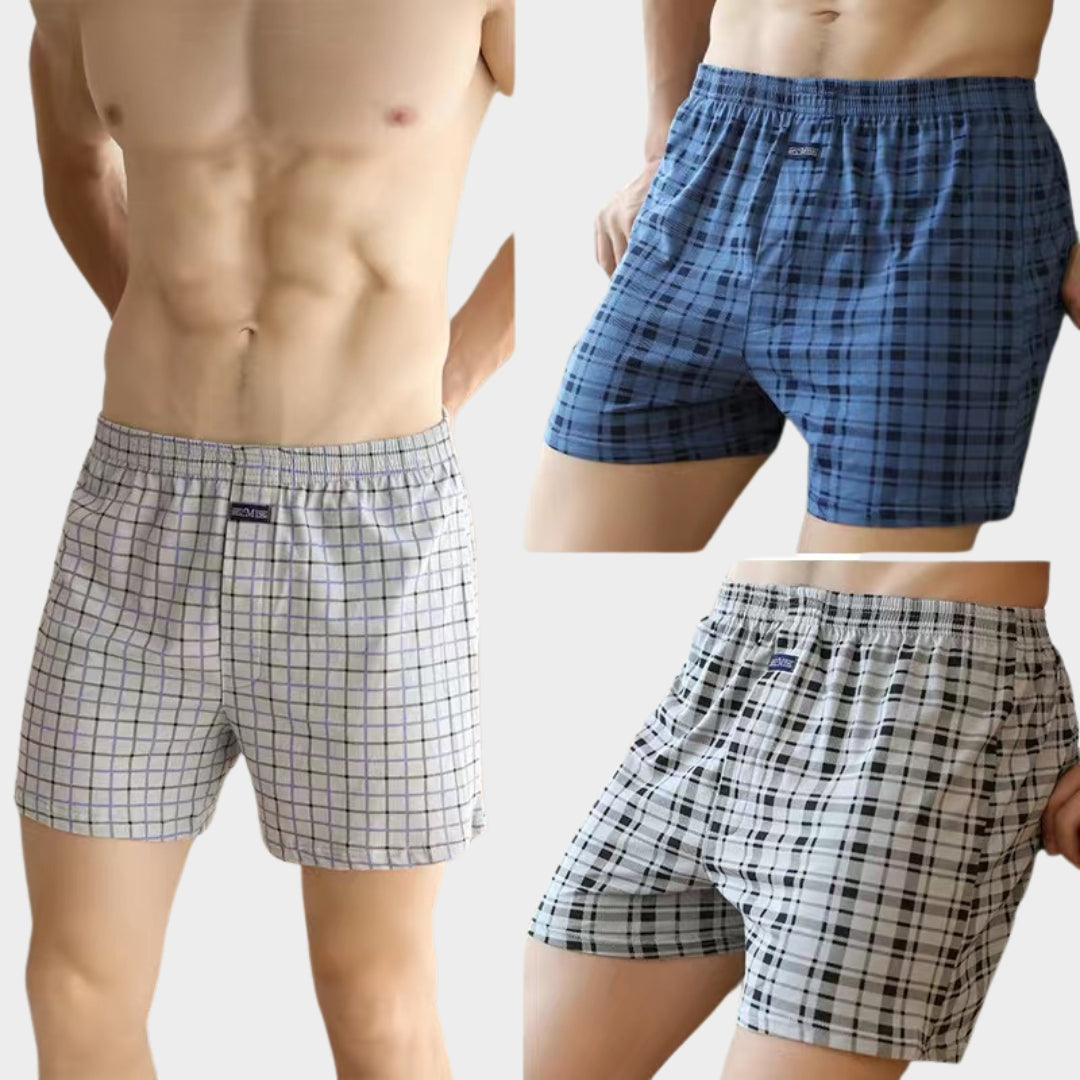 Men's High-Waist Cotton Boxer Shorts - Loose Fit - Breathable Pajama Pants - Soft & Comfortable - Multiple Colours
