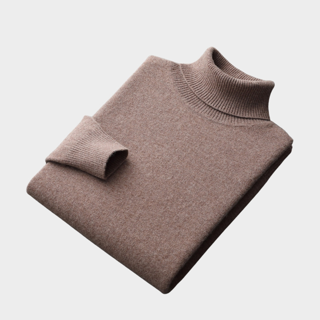 Men’s 100% Merino Cashmere Sweater – Old Money Knitted Pullover, Padded Warm Loose Fit, Black/Blue/White