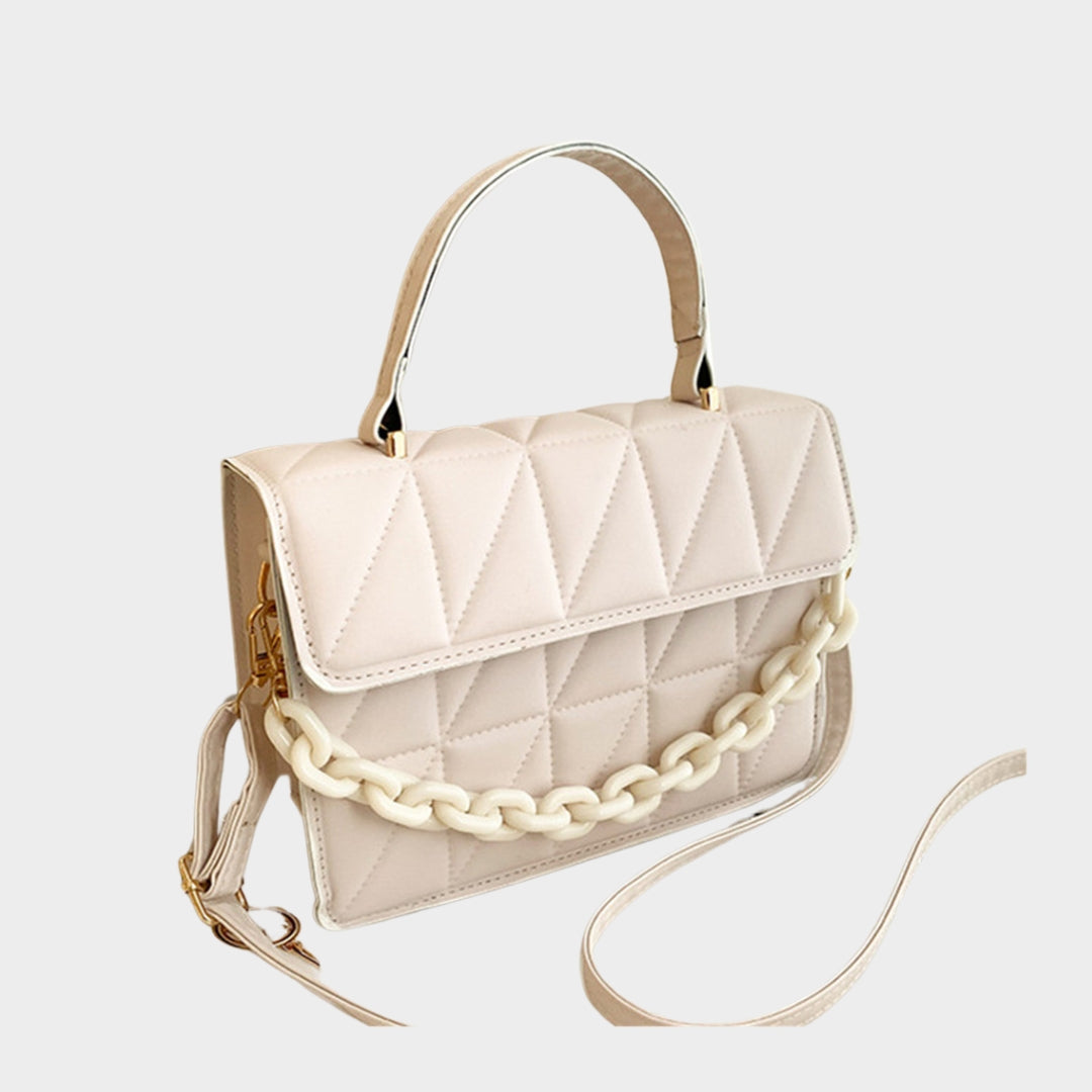 Fashion Checkered Women’s Shoulder Bag - Chain Crossbody Small Flap Top Handbag in Black, Brown, and More