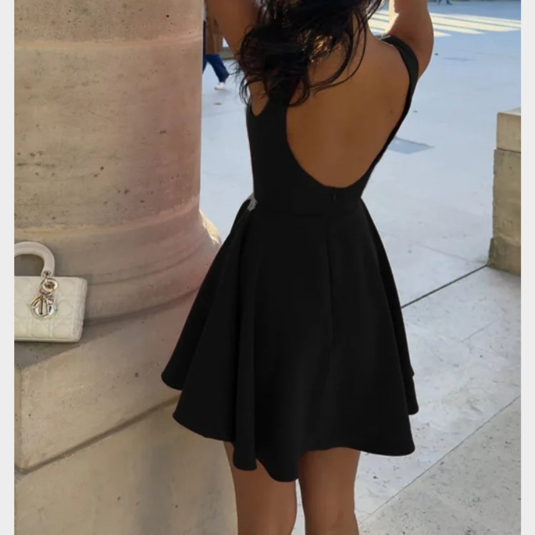 Women’s Sleeveless A-Line Mini Dress – Elegant Backless Cocktail Party Outfit with Flattering Fit – Multiple Colours