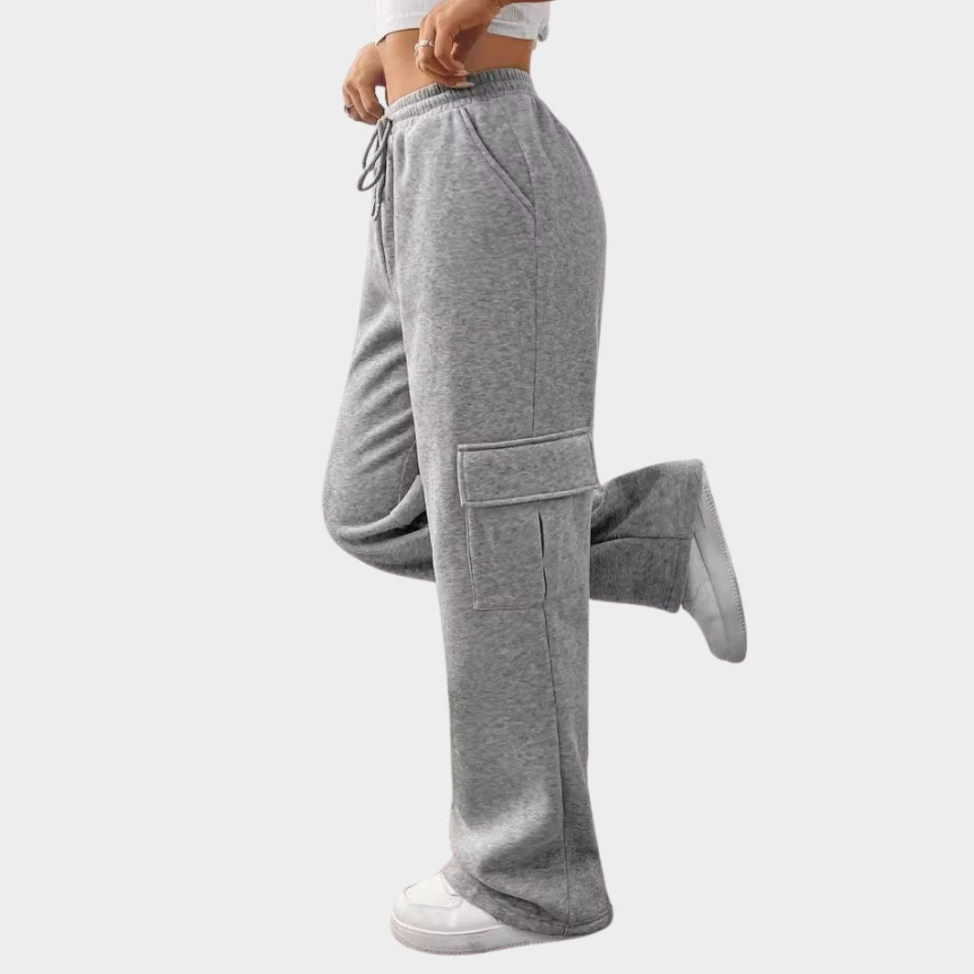 Women’s Wide Leg Jogging Pants - Autumn Winter Fashion with Side Pockets, Versatile Sports Trousers, Grey, Black, Blue and more
