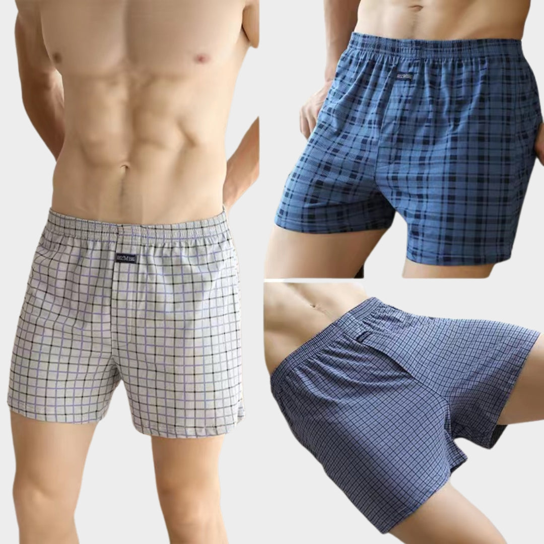Men's High-Waist Cotton Boxer Shorts - Loose Fit - Breathable Pajama Pants - Soft & Comfortable - Multiple Colours